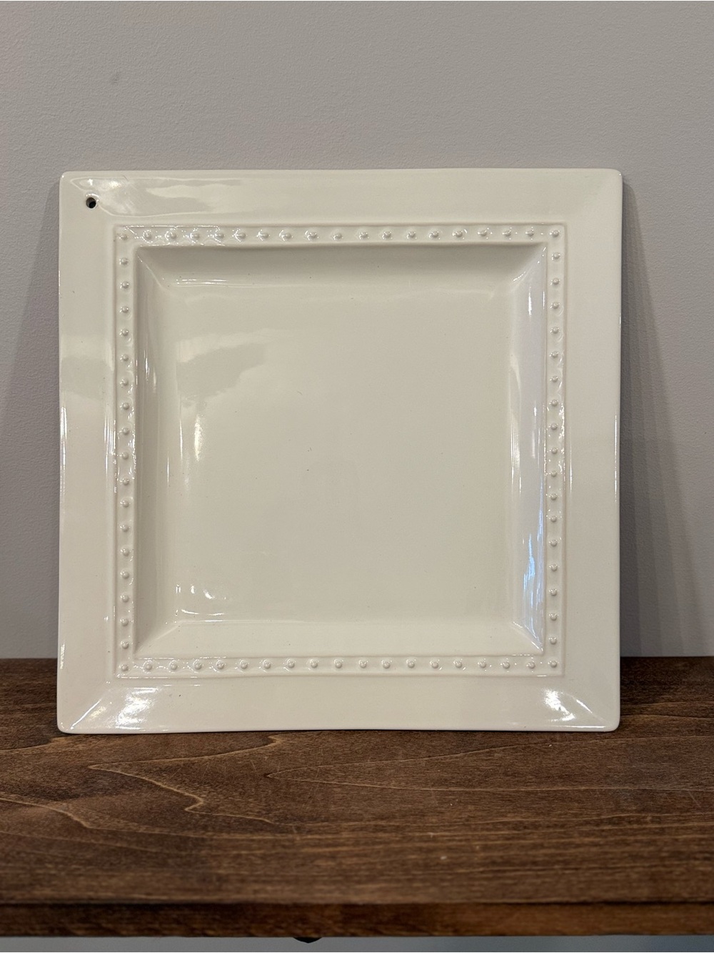 Nora Fleming Retired Pearl Dot Square Platter 13 inch NWOT